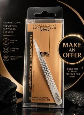 Kiehl Solingen Germany Epilation Tweezers Stainless Steel Slanted Professional